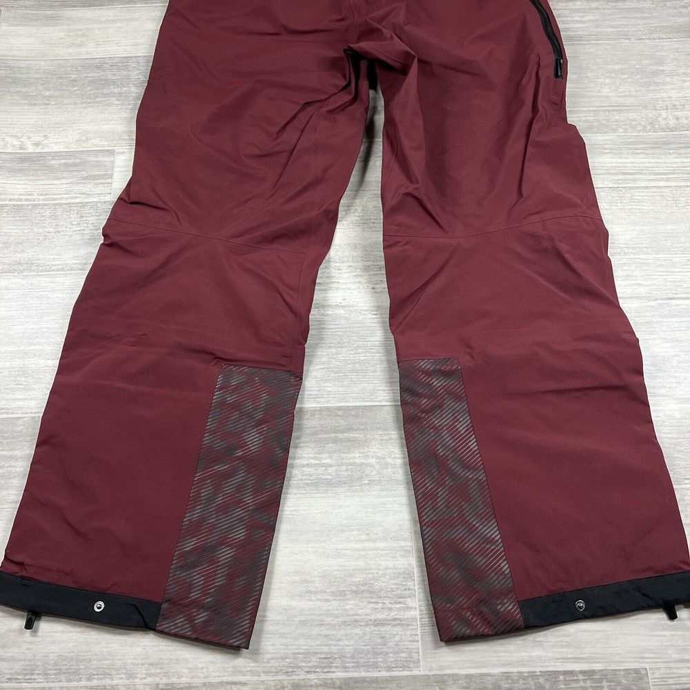 adidas Burgundy Ski Bib Pants with Black Straps - Picture 13 of 15
